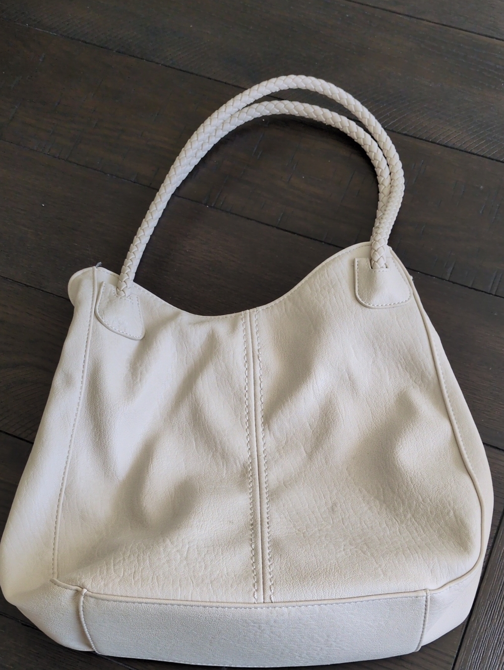Antik Kraft Cream Shoulder Tote Bag with Braided Handles
